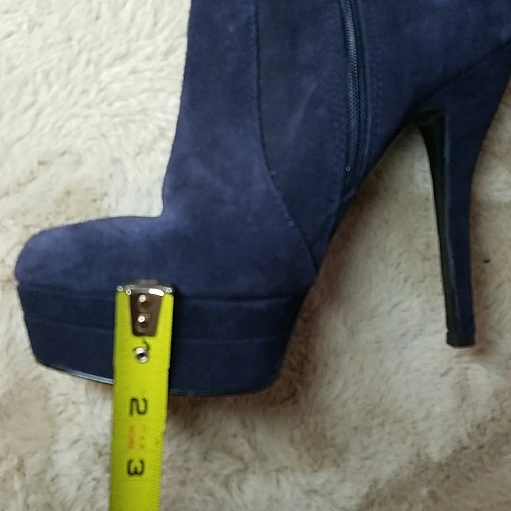 Primadonna Collection Platform Stiletto Thigh high OTK Boots Blue Suede ITALY